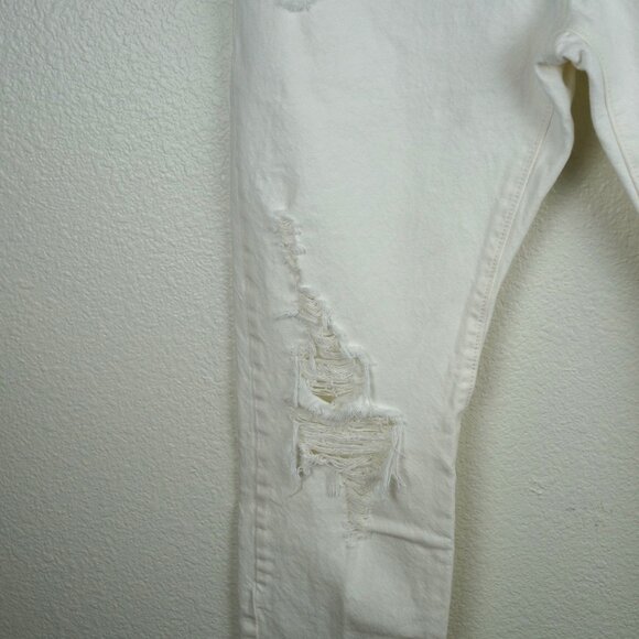 Levis 501 Distressed White High-Rise Jeans Size‎ W28 L30 Vintage Inspired - Picture 4 of 11